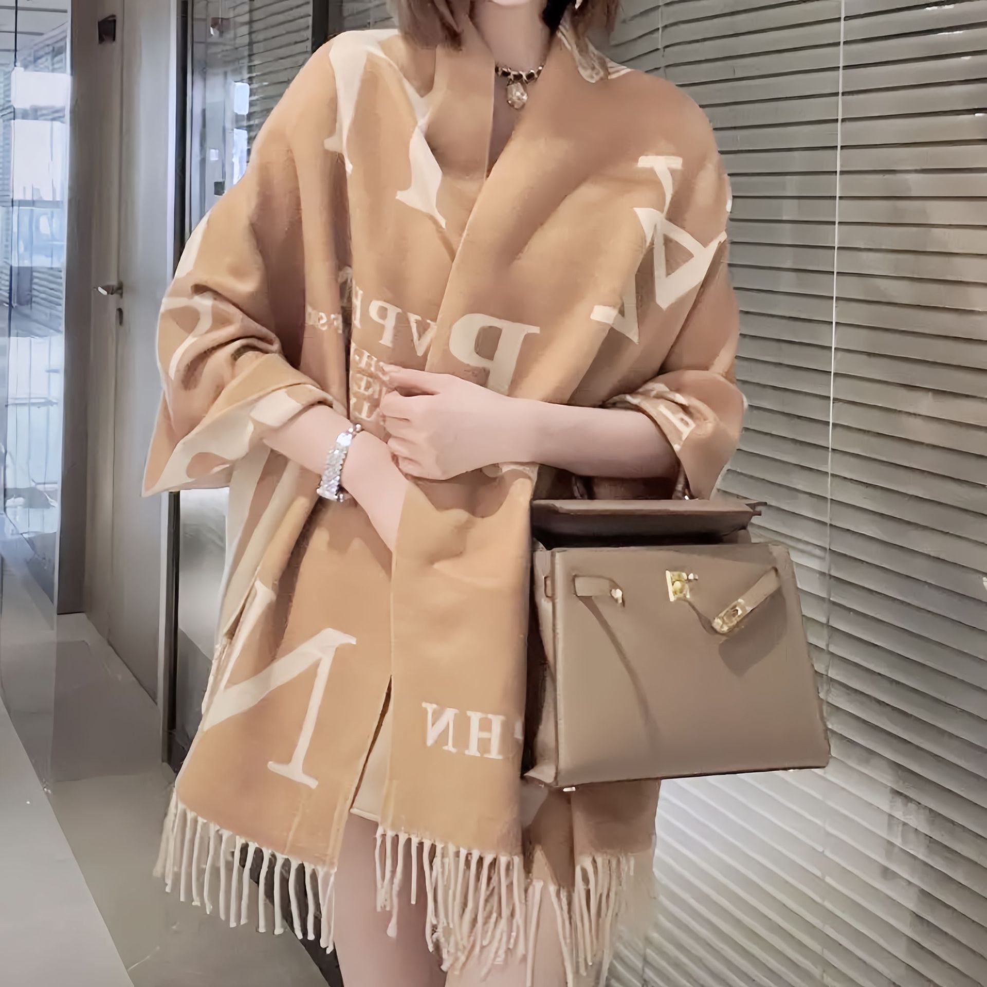 Cashmere Pashmina Wrap - Luxury Winter Two-Sided Print Cashmere Scarves
