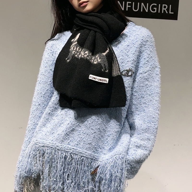 Korean Version Wool Blend Pupp - Wool Scarf Men 评论和价格
