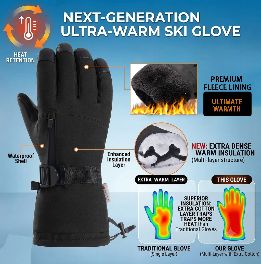 Winter Ski Gloves Men Women, W - Snow Glove Insulated 评论和价格