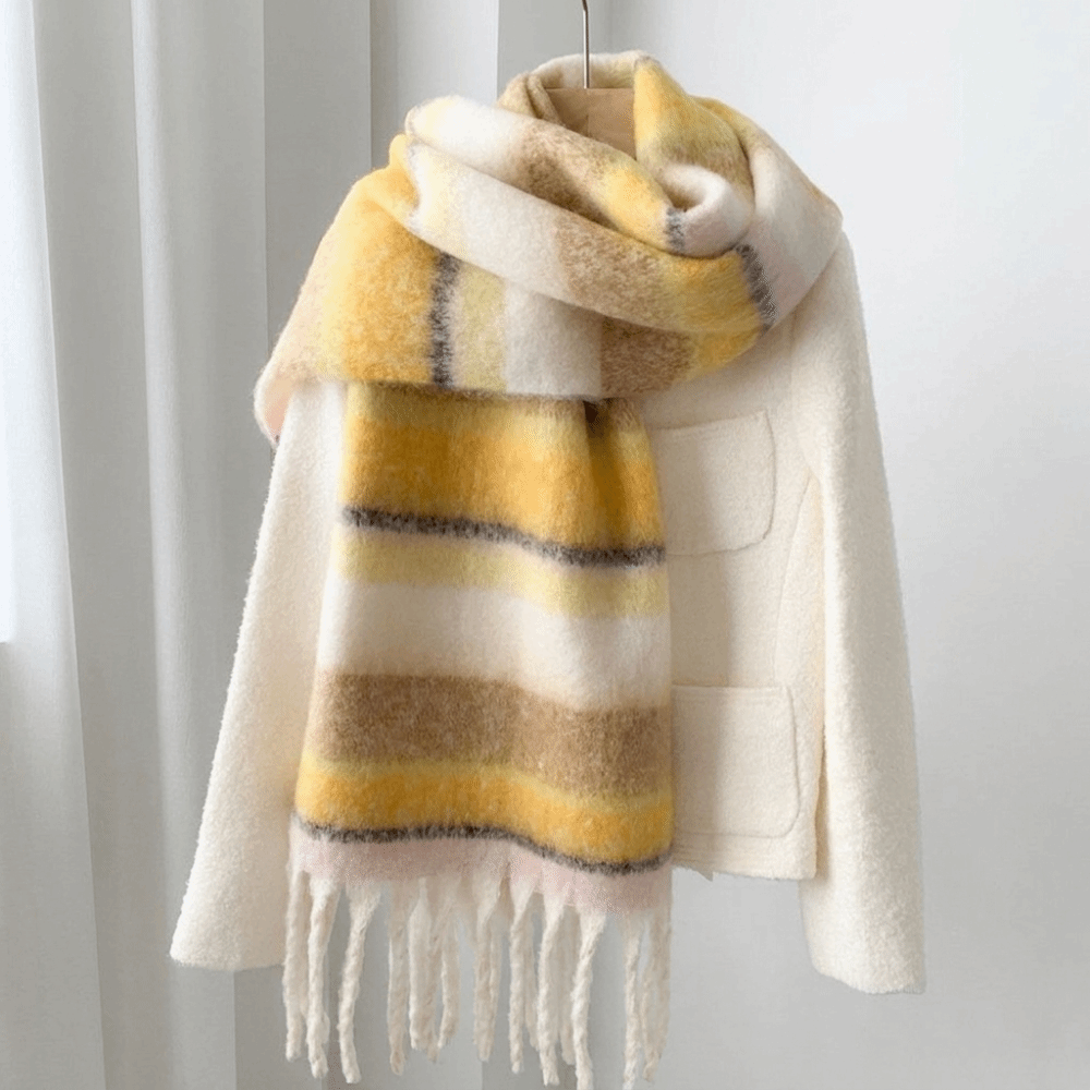 Elegant Mohair Stripe Wool Sca - Wool Scarf Men 评论和价格